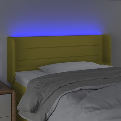 vidaXL zöld szövet LED-es fejtámla 103 x 16 x 78/88 cm