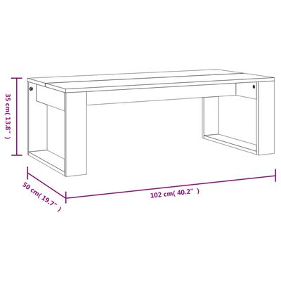 vidaXL betonszürke szerelt fa dohányzóasztal 102x50x35 cm