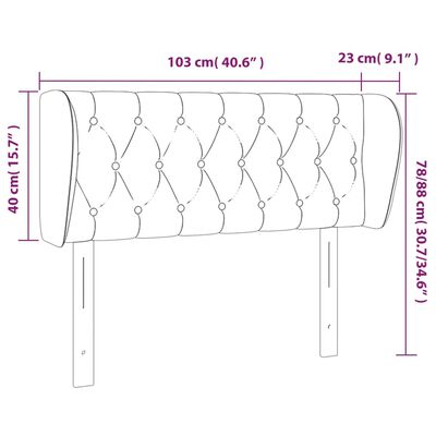 vidaXL sötétbarna szövet fejtámla 103x23x78/88 cm