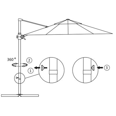 vidaXL antracitszürke konzolos kerti napernyő acélrúddal 250 x 250 cm