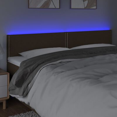 vidaXL sötétbarna szövet LED-es fejtámla 180x5x78/88 cm