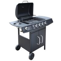 vidaXL fekete gáz grillsütő 4+1 sütőfelülettel