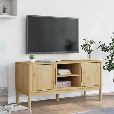 vidaXL FLORO viaszbarna tömör fenyőfa TV-szekrény 114 x 43 x 55 cm