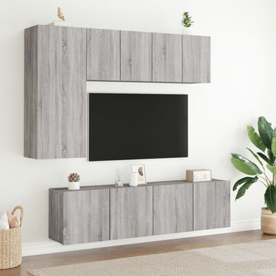 vidaXL 2 db szürke sonoma színű fali TV-szekrény 60 x 30 x 41cm