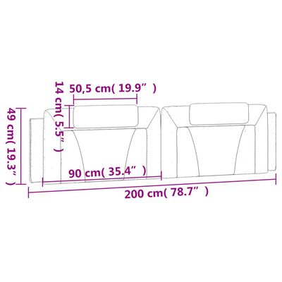 vidaXL barna műbőr fejtámla párna 200 cm