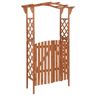 vidaXL tömör fenyőfa pergola kapuval 116 x 40 x 204 cm