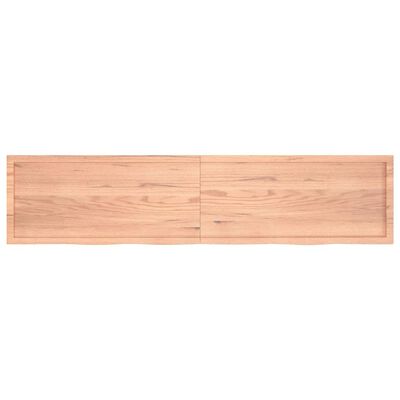 vidaXL világosbarna kezelt tömör fa fürdőszobai pult 220x50x(2-4) cm