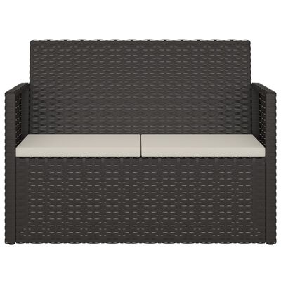 vidaXL fekete polyrattan kerti pad párnákkal 105 cm