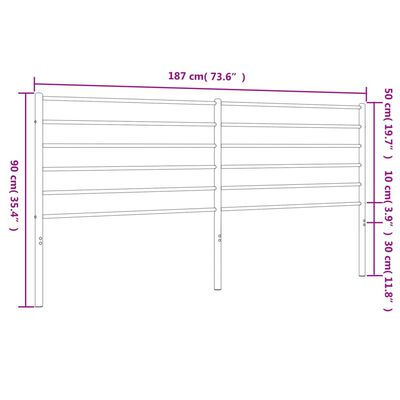 vidaXL fehér fém fejtámla 180 cm