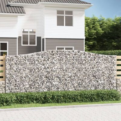 vidaXL íves horganyzott vas gabion kosár 400x30x160/180 cm