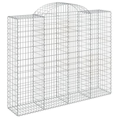 vidaXL 30 db íves horganyzott vas gabion kosár 200x50x160/180 cm