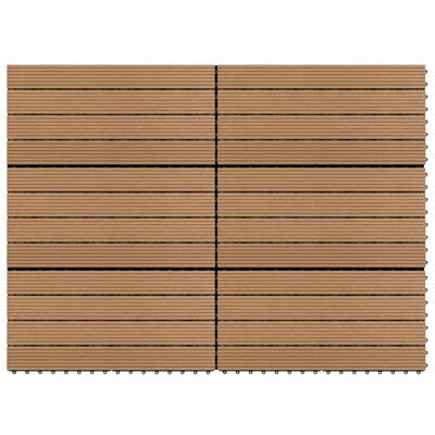 vidaXL 6 db barna WPC teraszburkoló lap 60 x 30 cm 1,08 m²