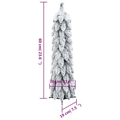 vidaXL megvilágított műkarácsonyfa 30 LED-del és hóval 60 cm