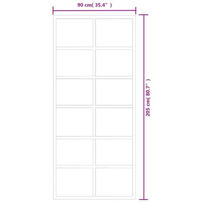 vidaXL ESG üveg és alumínium tolóajtó fémszerelvény-szettel 90x205 cm