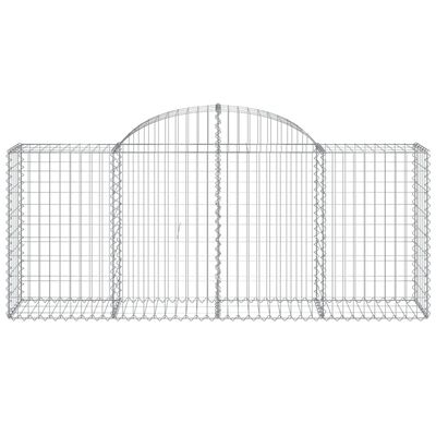 vidaXL 40 db íves horganyzott vas gabion kosár 200x50x80/100 cm