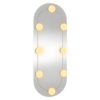 vidaXL ovális üveg falitükör LED fényekkel 20 x 50 cm