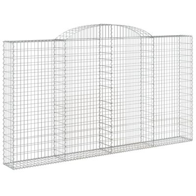 vidaXL 5 db íves horganyzott vas gabion kosár 300x30x160/180 cm