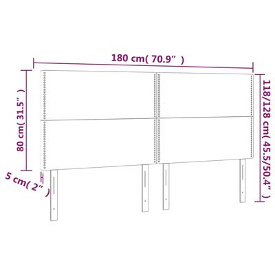 vidaXL fekete műbőr LED-es fejtámla 180x5x118/128 cm