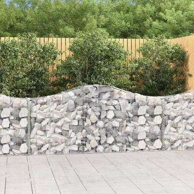 vidaXL 40 db íves horganyzott vas gabion kosár 200x30x80/100 cm