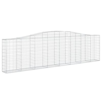 vidaXL 6 db íves horganyzott vas gabion kosár 400x30x100/120 cm