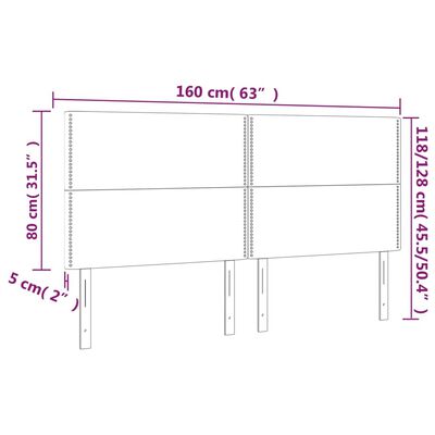 vidaXL rózsaszín bársony LED-es fejtámla 160x5x118/128 cm