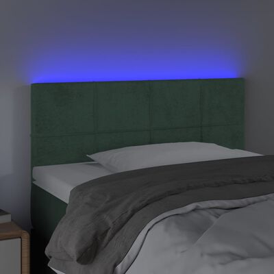 vidaXL sötétzöld bársony LED-es fejtámla 80 x 5 x 78/88 cm