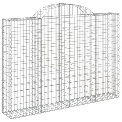 vidaXL 25 db íves horganyzott vas gabion kosár 200x30x140/160 cm