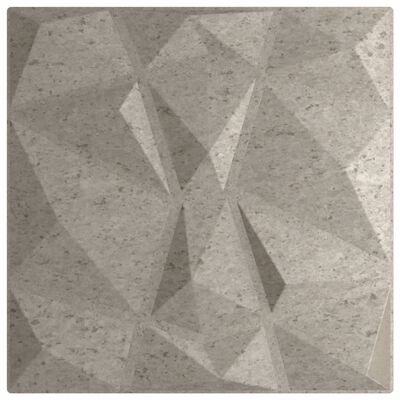 vidaXL 48 db betonszürke XPS gyémántmintás fali panel 50 x 50 cm 12 m²