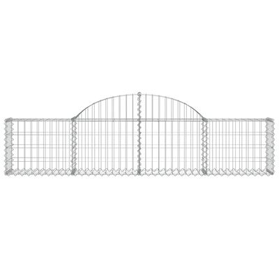 vidaXL 12 db íves horganyzott vas gabion kosár 200x30x40/60 cm