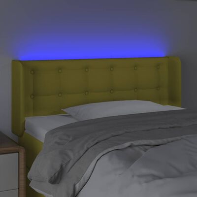 vidaXL zöld szövet LED-es fejtámla 103 x 16 x 78/88 cm