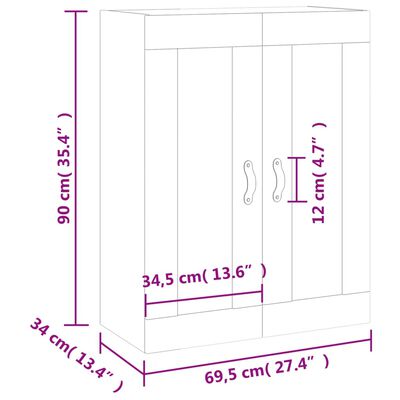 vidaXL fehér fali szekrény 69,5 x 34 x 90 cm