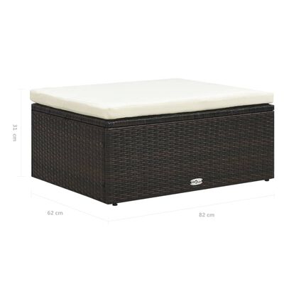 vidaXL 5-részes barna polyrattan kerti ülőgarnitúra párnákkal