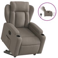 vidaXL elektromos felállást segítő tópszínű szövet dönthető fotel