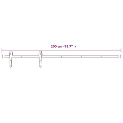 vidaXL tömör fenyőfa tolóajtó fémszerelék szettel 85x210 cm