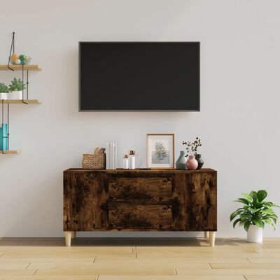 vidaXL füstös tölgy színű szerelt fa TV-szekrény 102x44,5x50 cm