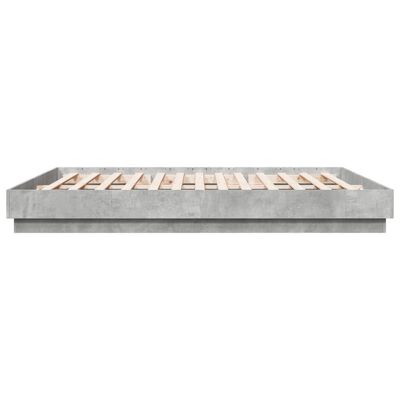 vidaXL betonszürke szerelt fa ágykeret 180 x 200 cm