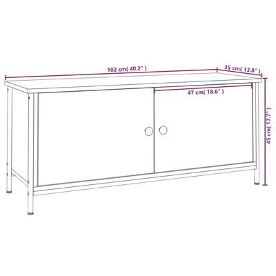 vidaXL fekete szerelt fa TV-szekrény ajtókkal 102x35x45 cm