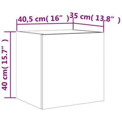 vidaXL 2 db szürke sonoma fali TV-szekrény LED-ekkel 40,5x35x40 cm