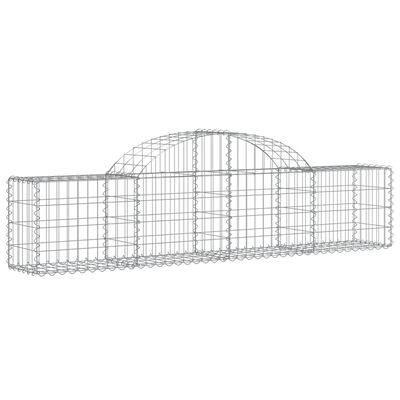 vidaXL 12 db íves horganyzott vas gabion kosár 200x30x40/60 cm