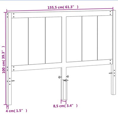 vidaXL viaszbarna tömör fenyőfa fejtámla 150 cm