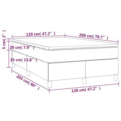 vidaXL krémszínű szövet rugós ágy matraccal 120 x 200 cm