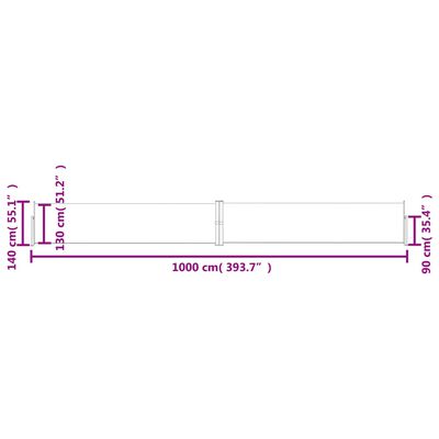 vidaXL kék behúzható oldalsó napellenző 140 x 1000 cm