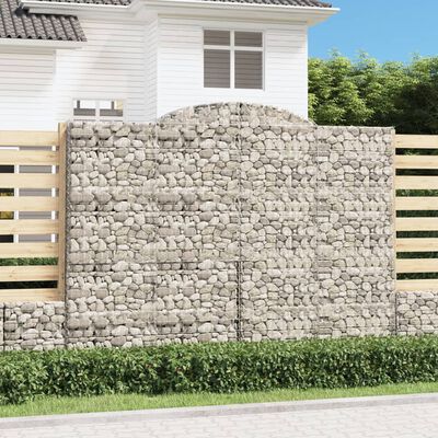 vidaXL 5 db íves horganyzott vas gabion kosár 300x30x220/240 cm