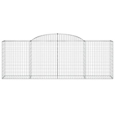 vidaXL 4 db íves horganyzott vas gabion kosár 300 x 50 x 100/120 cm