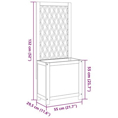 vidaXL tömör akácfa rácsos ültetőláda 55 x 29,5 x 132 cm