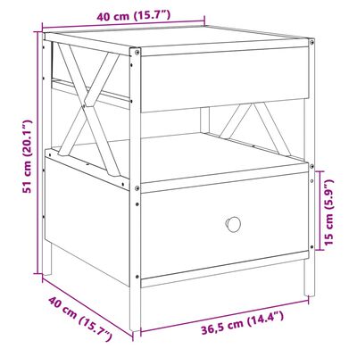 vidaXL füstös tölgy végtelen hatású LED-es dohányzóasztal 40x40x51 cm