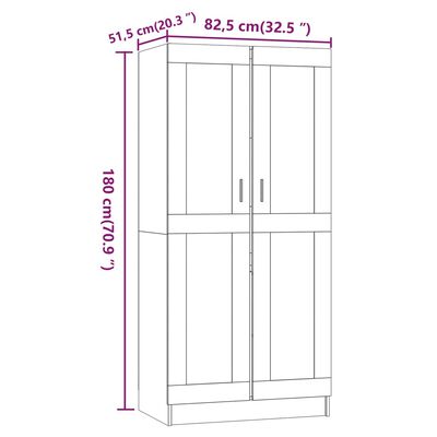 vidaXL füstös tölgy színű szerelt fa ruhásszekrény 82,5x51,5x180 cm