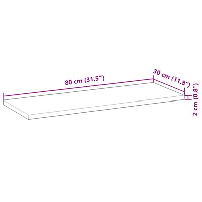 vidaXL 2 db kezeletlen tömör akácfa függőpolc 80 x 30 x 2 cm