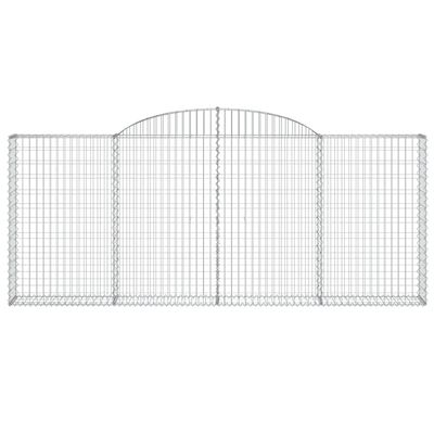 vidaXL 25 db íves horganyzott vas gabion kosár 300x30x120/140 cm