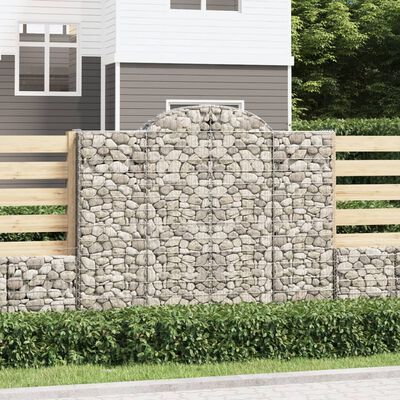 vidaXL 7 db íves horganyzott vas gabion kosár 200x50x160/180 cm